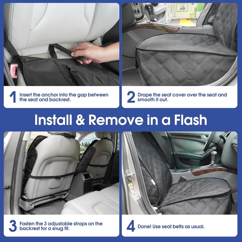 ALLANSING Front Seat Cover with Side Flaps - Waterproof, Durable Captain Seat Protector for Dogs & Humans, Protects from Dirt, Fur, Scratches, Fits Cars, SUVs, Trucks, Minivans(2-Pack) - Image 5